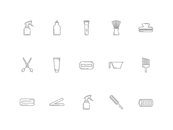 20個理發(fā)用品ICON圖标