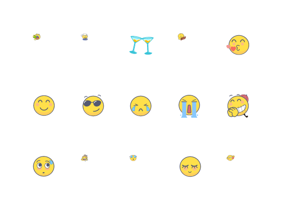 24個大臉萌emoji ICON圖标